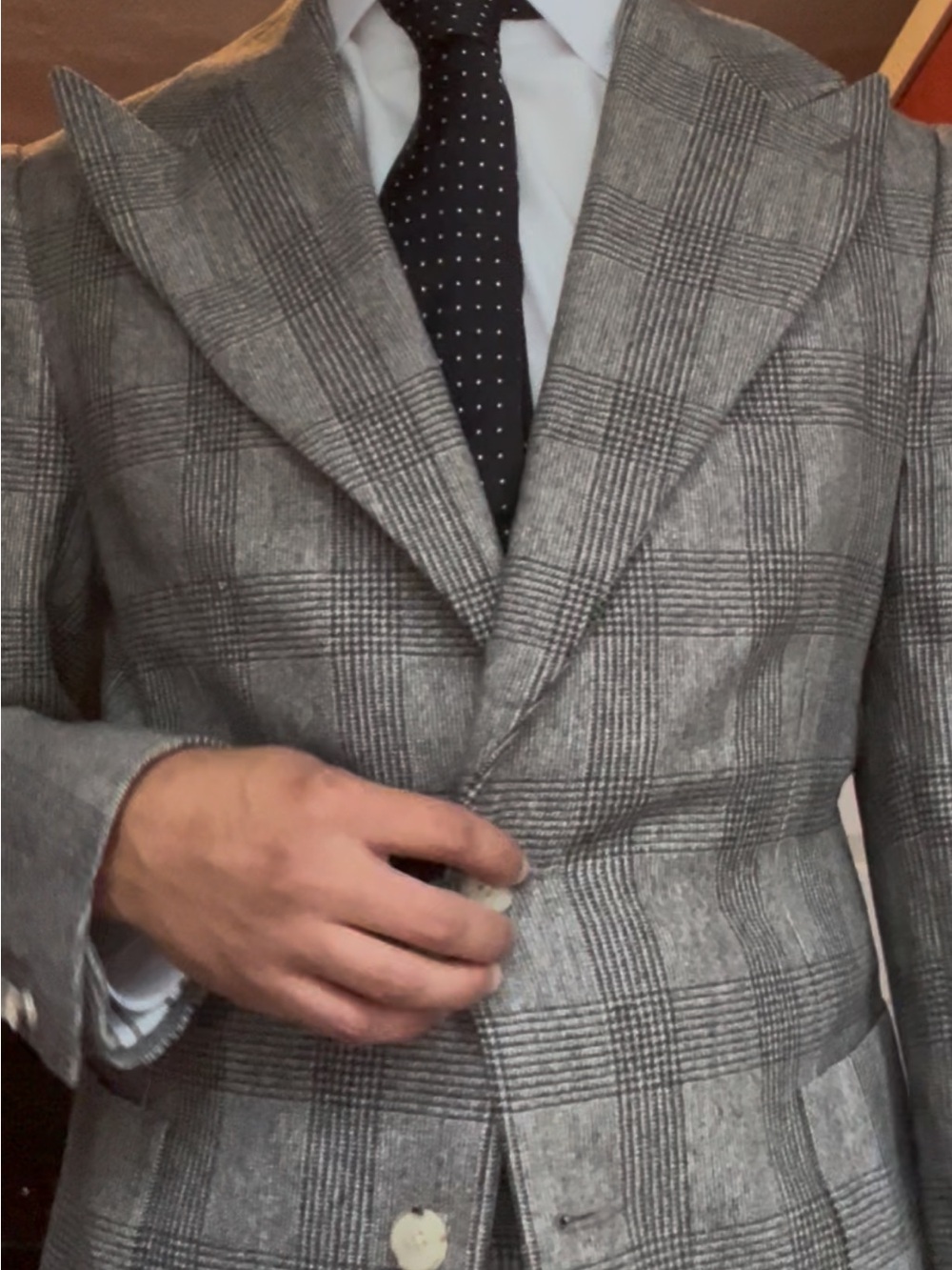 Classic Grey Glen Plaid Men's Blazer